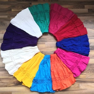 4-6 Years Girls Mexican Skirts ~ Falda ~ Folklorico Skirts ~ Colorful Skirt for Girls ~ Cotton Skirt ~ Girls  ~ Flowing Skirt ~Elastic Waist