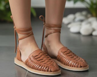 Huarache Sandal ~ All Sizes Boho- Hippie Vintage ~ Mexican Style ~ Colorful Leather ~ Mexican Huaraches