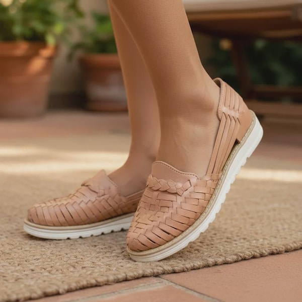 Huarache-sandaal ~ alle maten boho-hippie vintage ~ Mexicaanse stijl ~ kleurrijk leer ~ Mexicaanse huaraches