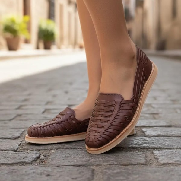 Sandalia Huarache ~ Todas las Tallas Boho- Hippie Vintage ~ Estilo Mexicano ~ Cuero Colorido ~ Huaraches Mexicanos