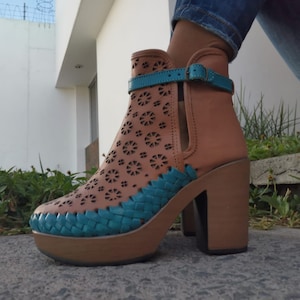 Ankle Boots ~ All Sizes Boho- Women's boots ~ Mexican Style ~ Colorful Leather ~ Mexican Boots ~ Ankle boots