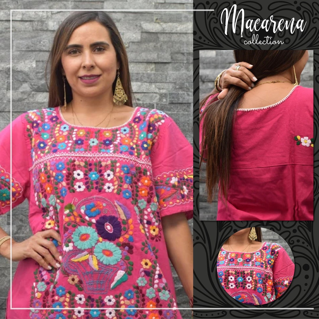 Colorful Ladies Chiapas Traditional Mexican Blouse Huipil - Etsy