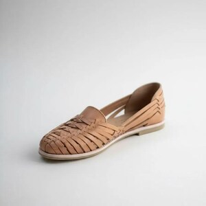 Handmade Leather Huarache Sandal – Tan Mexican Style Summer Shoes image 9