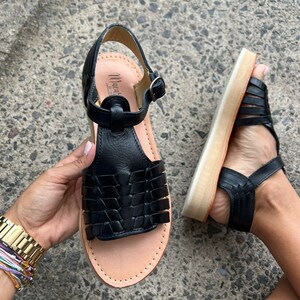 Huarache-sandaal ~ alle maten boho-hippie vintage ~ Mexicaanse stijl ~ kleurrijk leer ~ Mexicaanse huaraches