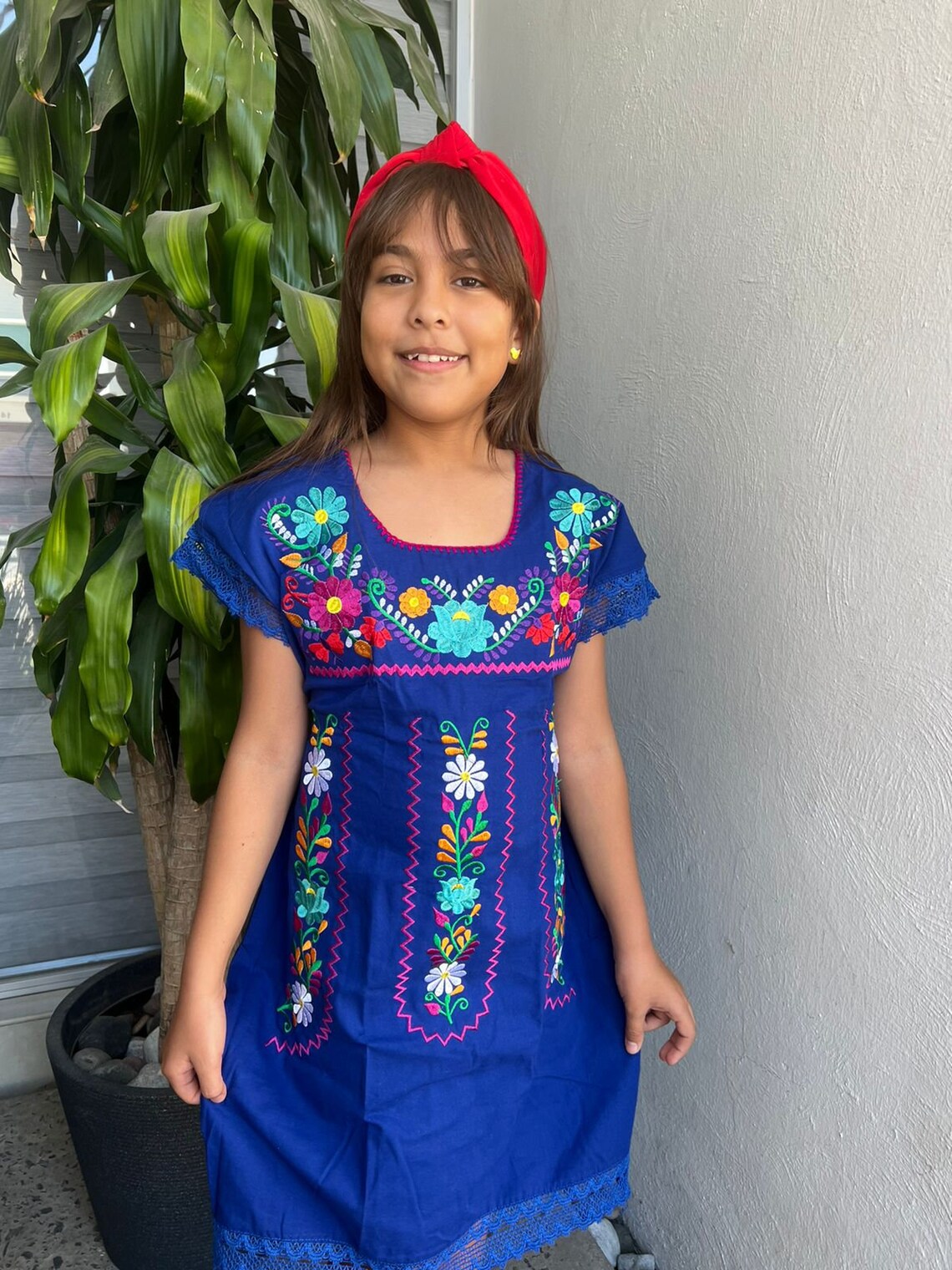 Girl Mexican Dress Traditional Mexican Flowered Dress for Etsy