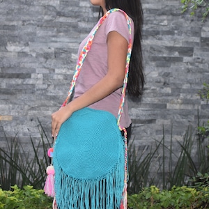 Ethnic Cloth Shoulder Bag ~ Vintage Style Bag ~ Handmade Bag ~ Handwoven Bag ~ Fabric Bag ~ Boho Bag ~ Hippie Bag ~Mexican Bag ~ Boho Gift