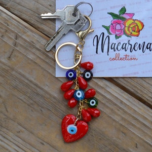 Keychain, key holder, Mexican keychain, hand painted keychain