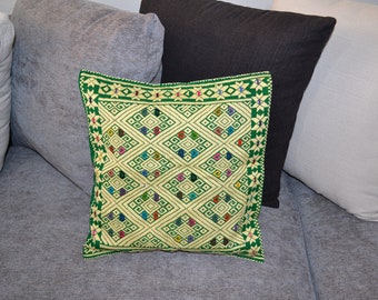 Handgemachtes mexikanisches besticktes Kissen, 43 cm Baumwollkissen