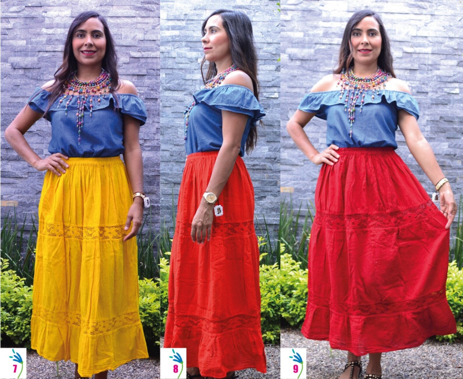 Mexican Skirts Falda Folklorico Skirts Colorful Skirt Etsy