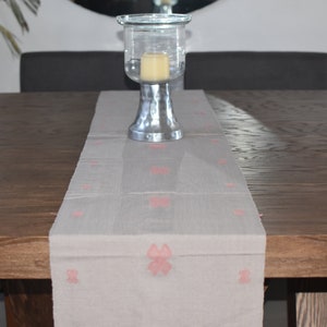 Beautiful embroidered table runner. Handmade Mexican table runner. Colorful Artisan table runner. Flowered table runner