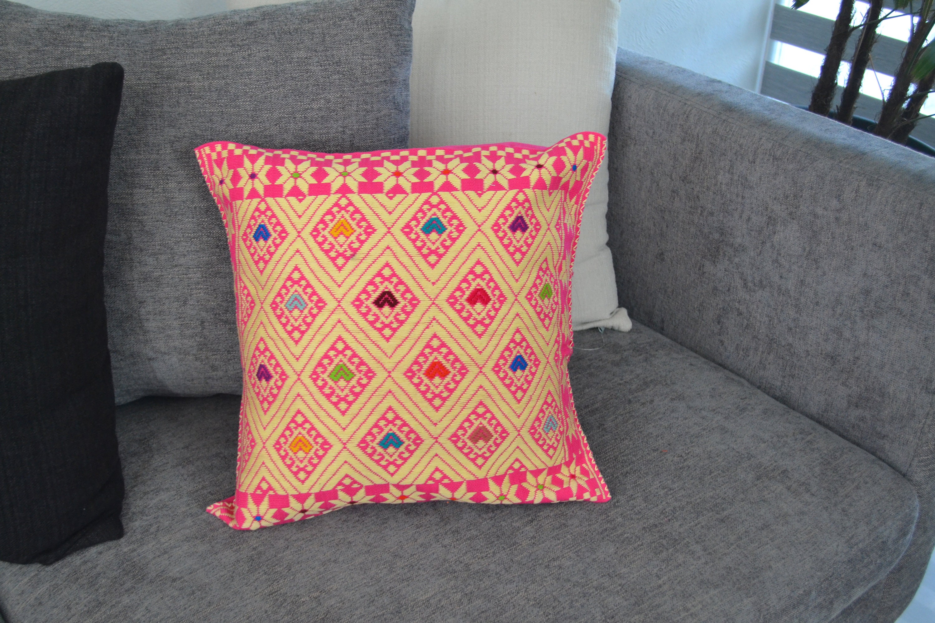 Mexican embroidered throw pillows cheap