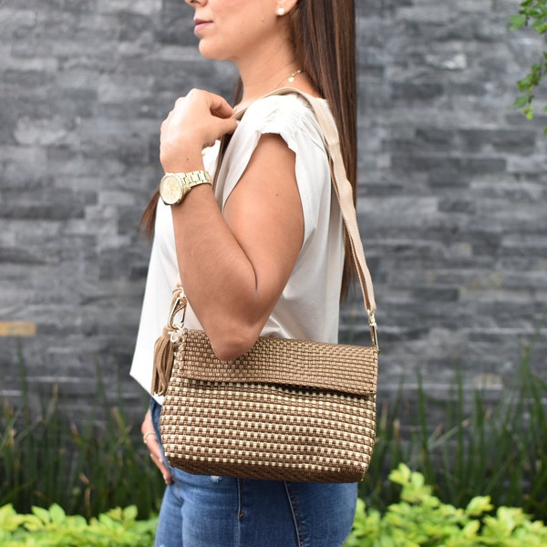 Ethnic Shoulder Bag ~ Vintage Style Bag ~ Handmade Bag ~ Handwoven Bag ~ Fabric Bag ~ Boho Bag ~ Hippie Bag ~ Cross Bag ~ Boho Gift