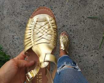 gold huaraches
