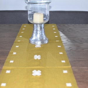Beautiful embroidered table runner. Handmade Mexican table runner. Colorful Artisan table runner. Flowered table runner