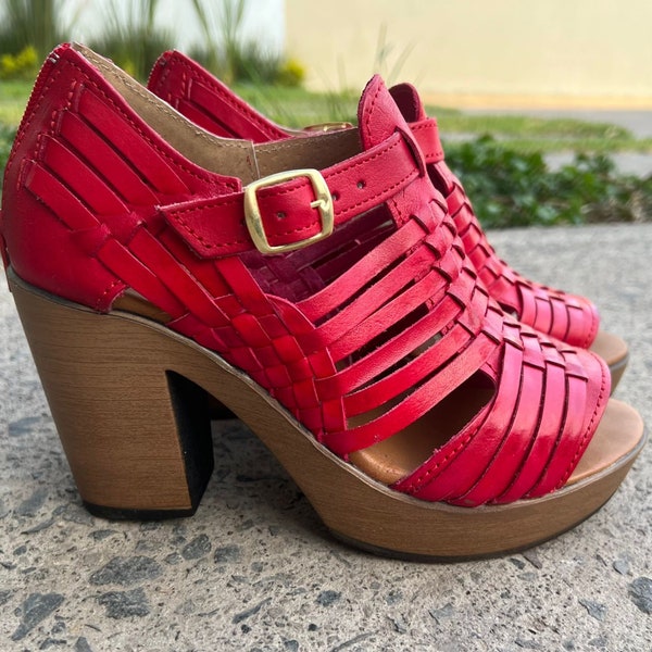 Huarache Sandal ~ Mexican Handmade Heel ~ All Sizes Boho- Hippie Vintage ~ Mexican Leather Shoes ~ Mexican Huaraches Fashion