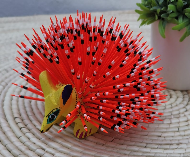 Porcupine assorted wood carved alebrijes Porcupine Alebrijes Porcupine hand painted alebrijes