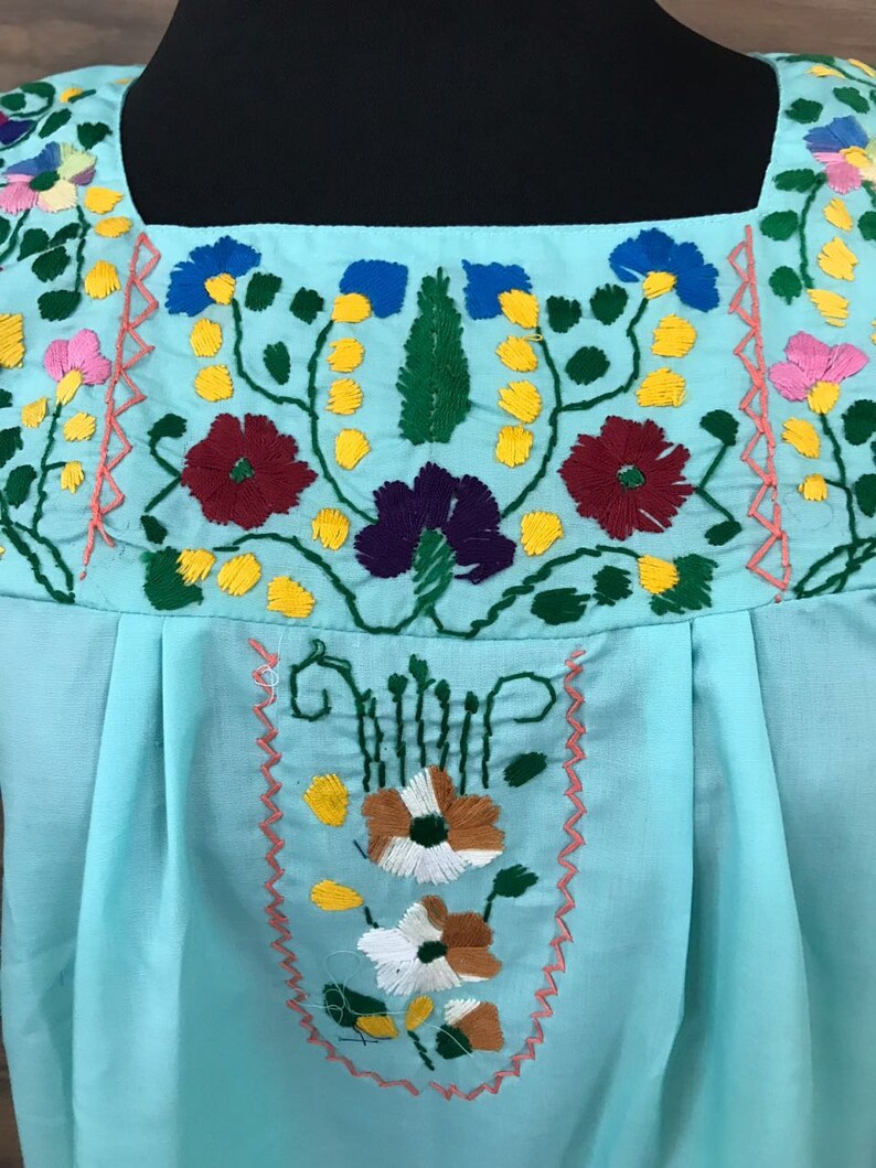 Chiapas Flowered Dress Huipil Dress Mexican Dress - Etsy