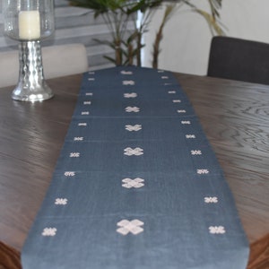 Beautiful embroidered table runner. Handmade Mexican table runner. Colorful Artisan table runner. Flowered table runner