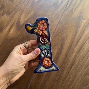 House Number Tiles, Number Tiles Handmade Mexican Talavera Ceramic, Home Decor, Colorful Tiles