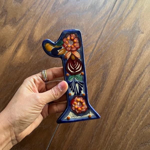 House Number Tiles, Number Tiles Handmade Mexican Talavera Ceramic, Home Decor, Colorful Tiles