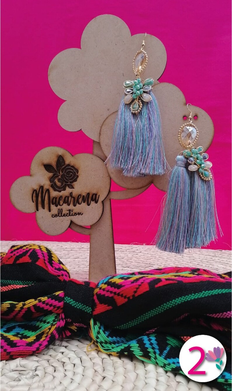 Floral Earrings Traditional Mexican Earrings Handmade Earrings Gift for Her. Mexican Wedding Earrings Mexican Artisan Earrings