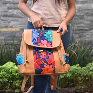 Colorful Embroidered Mexican Backpack 