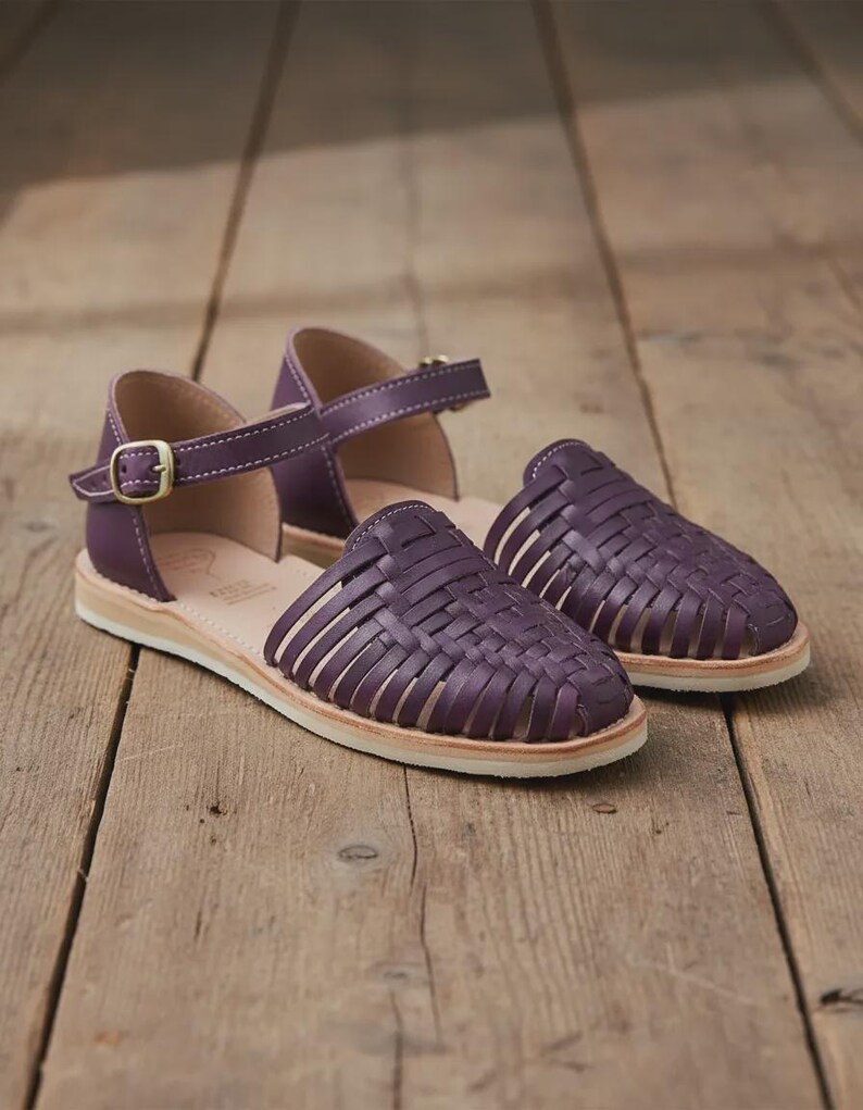 Handmade Leather Huarache Sandals – Mexican Ankle Strap Shoes image 4
