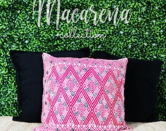 Handgemachter mexikanischer Kissenbezug, Chiapas Geometrisches Design