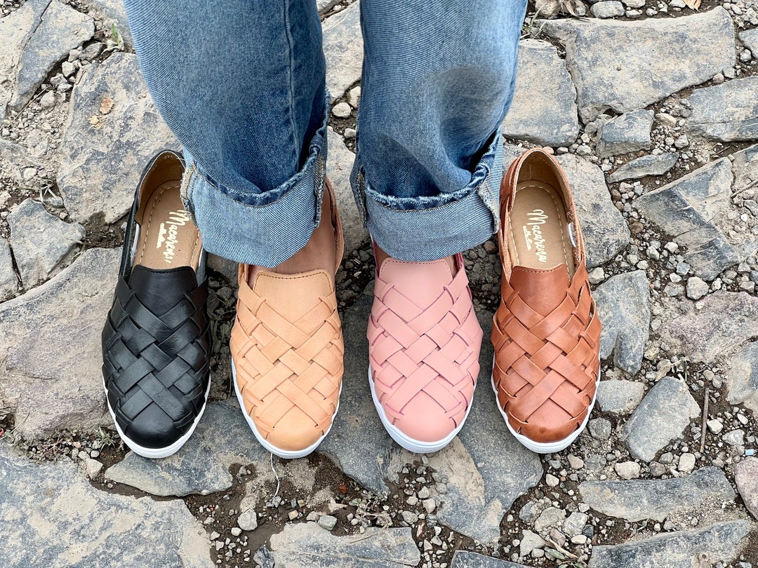 Sandalia Huarache Todas las Tallas Boho- Hippie Vintage Estilo Mexicano  Cuero Colorido Huaraches Mexicanos México