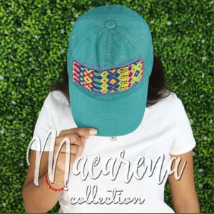 Flower Embroidered Hat ~ Baseball Cap ~ Womens Hat ~ Hand Embroidered ~ Floral ~ Mexican ~ Chiapas ~ Vintage Style ~ Boho ~ Colorful ~ Gifts