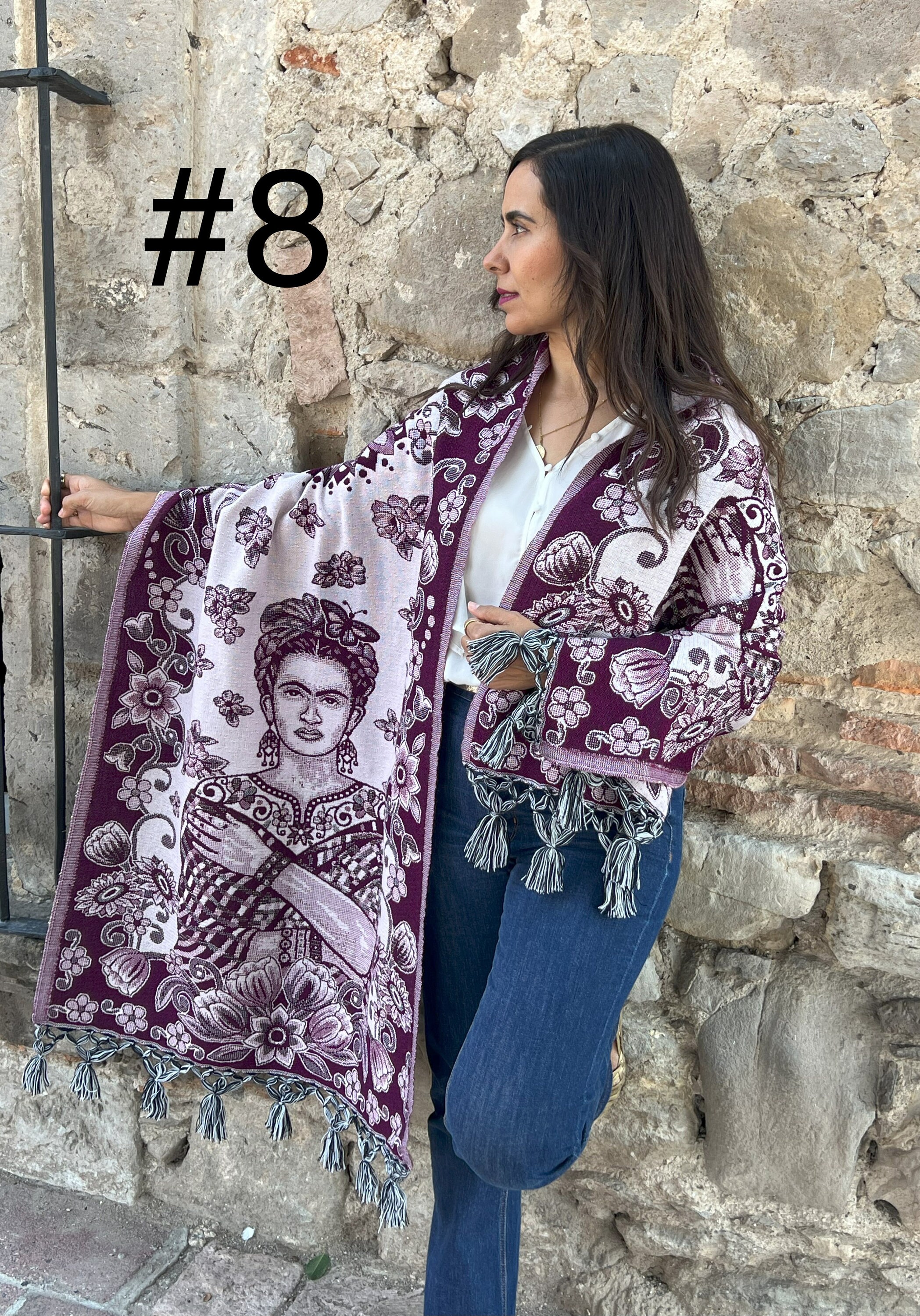 Oaxaca Mexican Rebozo Shawl: Frida Kahlo Design, Extra Long - Etsy
