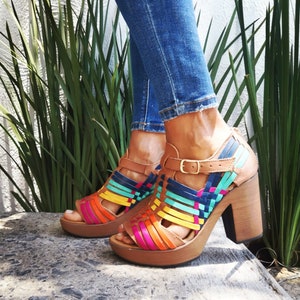 Huarache Sandal All Sizes Boho Hippie Vintage Mexican Style Colorful Leather Mexican Huaraches image 3