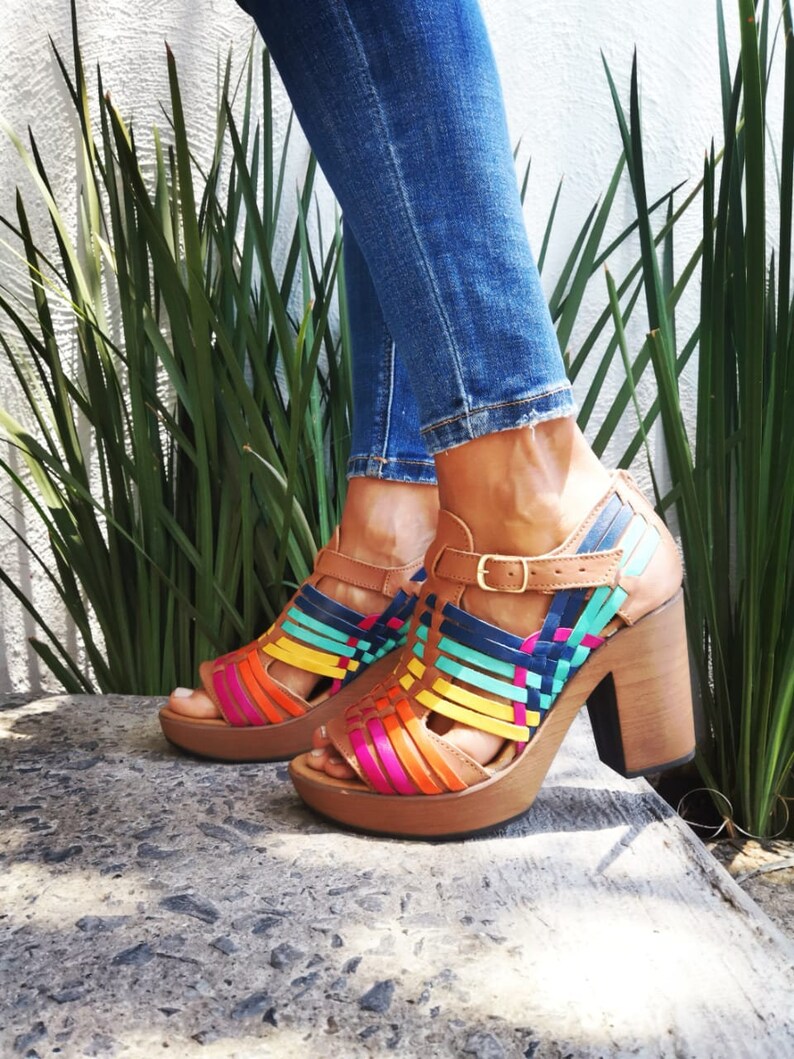 Huarache Sandal All Sizes Boho Hippie Vintage Mexican Style Colorful Leather Mexican Huaraches image 3