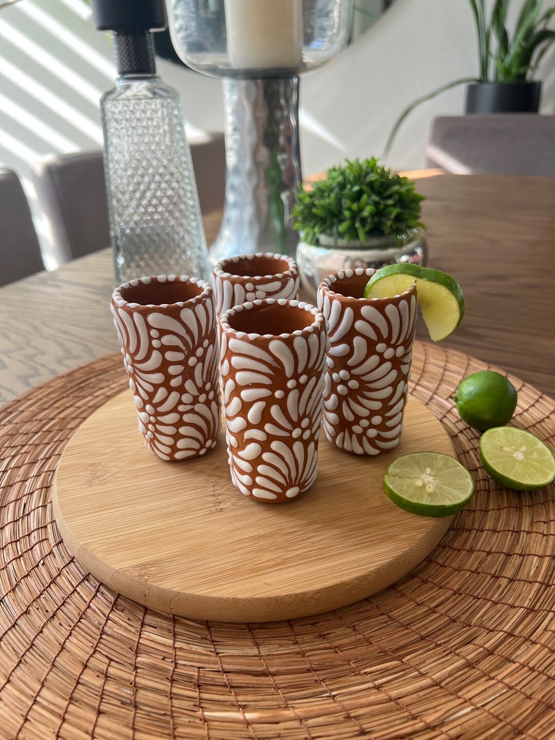Brown Talavera tequila glass, Pink Talavera Bachelorette Party Weekend Glass (1pz) - Tequila shot - Bridesmaid shot glasses - Party gifts