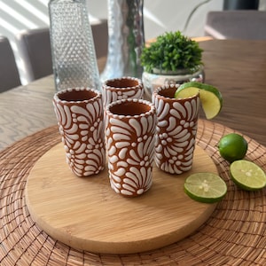 Brown Talavera tequila glass, Pink Talavera Bachelorette Party Weekend Glass (1pz) - Tequila shot - Bridesmaid shot glasses - Party gifts