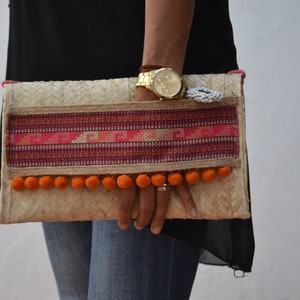 Strawbag Colorful palm bag, Mexican palm bag, handmade Boho hippie bag, hand woven palm bag, Strawbag,Palm leaves