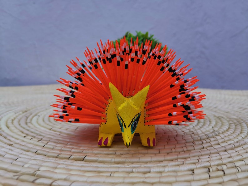 Porcupine assorted wood carved alebrijes Porcupine Alebrijes Porcupine hand painted alebrijes