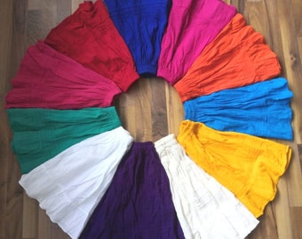 Girls' Colorful Cotton Folklorico Skirt, Elastic Waist (4-6 Years)