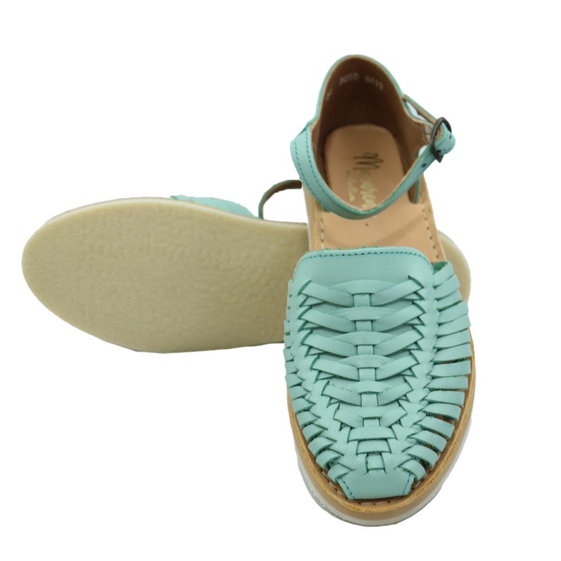 Sandales Huarache Style bohème toutes les tailles Style vintage hippie Style mexicain Cuir coloré Huaraches mexicaines Sandale à bride cheville image 9