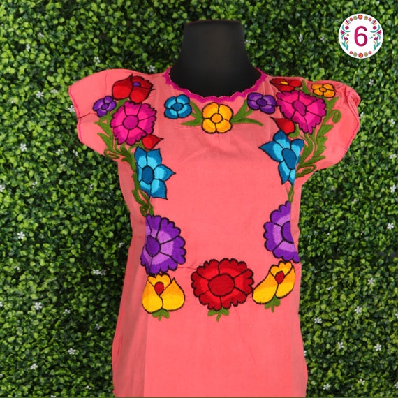 Camisa Huipil Floreada Blusa Floral Blusa Mexicana Tejida a Mano Bordada a Mano Camisa Chiapaneca Manga Larga Camisa de Mujer Regalo Etsy Mexico