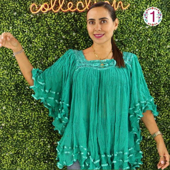 Angel Huipil ~Chiapas Blouse ~ Flower Shirt ~ Mexican Shirt ~ Ethnic Floral Shirt ~ Womens Shirt ~ Boho ~ Embroidered Shirt  Handmade Shirt