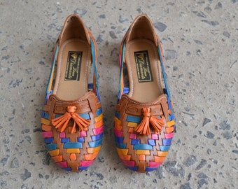 Girls Huarache Sandal ~ All Sizes Boho- Hippie Vintage ~ Mexican Style ~ Colorful Leather ~ Mexican Huaraches Kids, Childrens