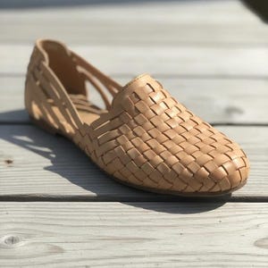 Sandalias Huarache de cuero hechas a mano – Zapatos mexicanos tejidos para el verano imagen 11