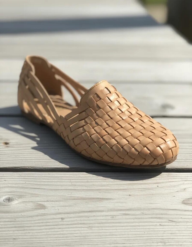Sandalias Huarache de cuero hechas a mano – Zapatos mexicanos tejidos para el verano imagen 11