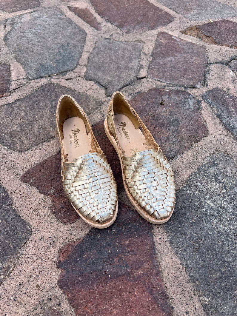 Sandales Huarache pour femmes Toutes les tailles Chaussures bohèmes vintage hippie Style mexicain Huaraches mexicaines Chaussures en cuir mexicaines image 6