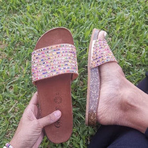 Gekleurde sandaal ~ Huarache-sandaal ~ Alle maten - Mexicaanse stijl ~ Kleurrijk ~ Mexicaanse huaraches