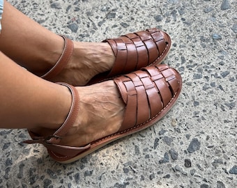 Sandalia Huarache ~ Todas las Tallas Boho- Hippie Vintage ~ Estilo Mexicano ~ Cuero Colorido ~ Huaraches Mexicanos