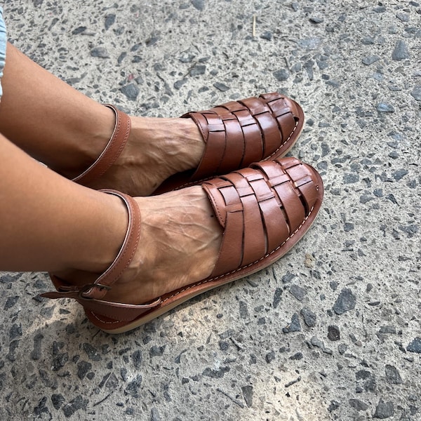 Sandalia Huarache ~ Todas las Tallas Boho- Hippie Vintage ~ Estilo Mexicano ~ Cuero Colorido ~ Huaraches Mexicanos