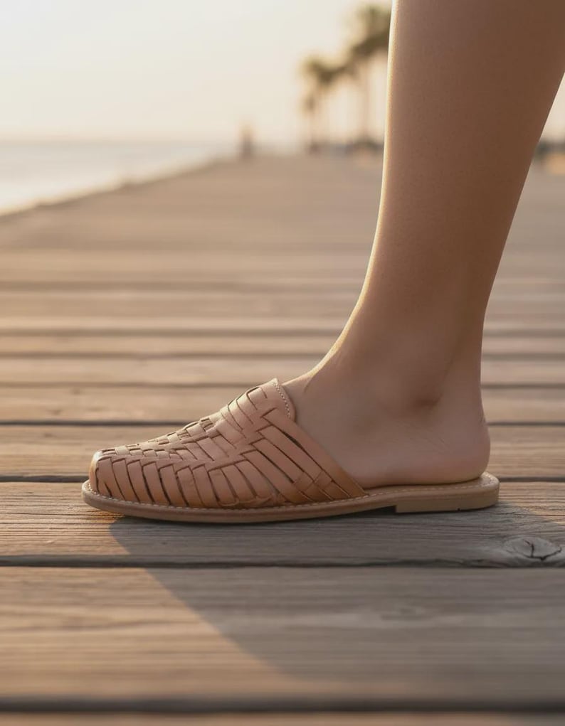 Mexican Huarache Sandals – Handmade Leather Slip-ons, Mule Style image 4