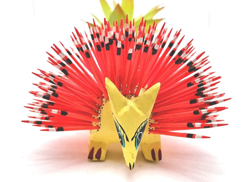 Porcupine assorted wood carved alebrijes Porcupine Alebrijes Porcupine hand painted alebrijes